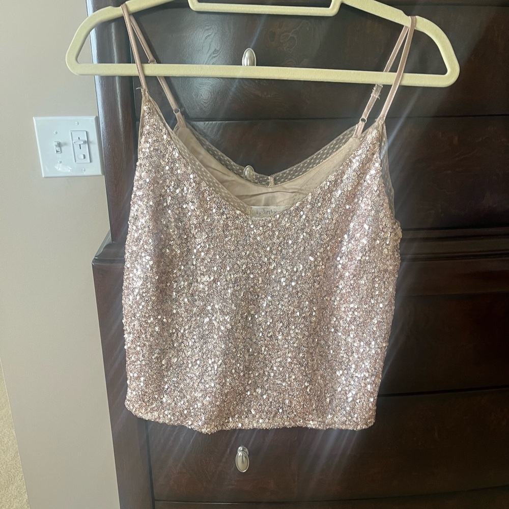 Heart loom sequin tank